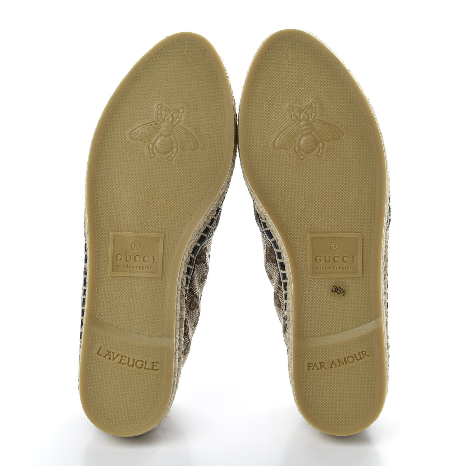 Gucci Monogram Matelasse Diagonal GG Marmont Espadrilles 36.5 Beige Ebony Black 5 of 10