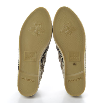 Gucci Monogram Matelasse Diagonal GG Marmont Espadrilles 36.5 Beige Ebony Black 5 of 10