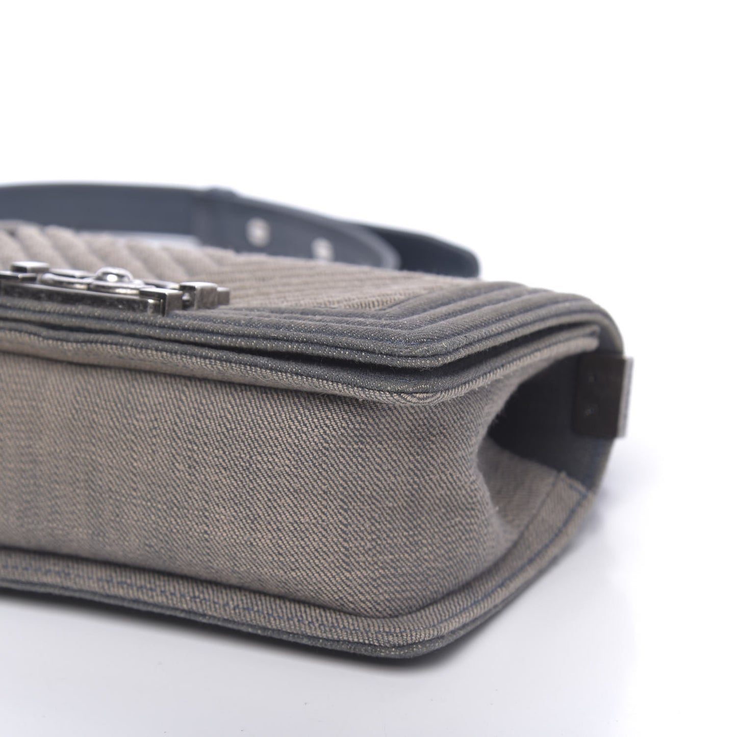 Denim Chevron Small Boy Flap Blue