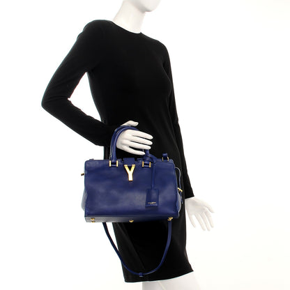 Saint Laurent Calfskin Small Classic Y Cabas Navy 3 of 12