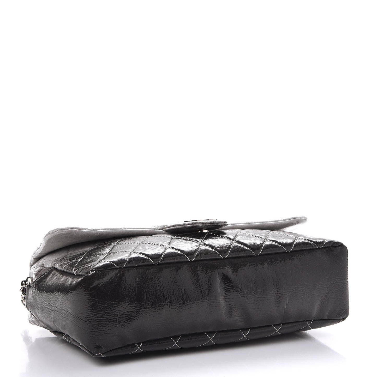 Vinyl Quilted Jumbo Melrose Degrade Flap Black
