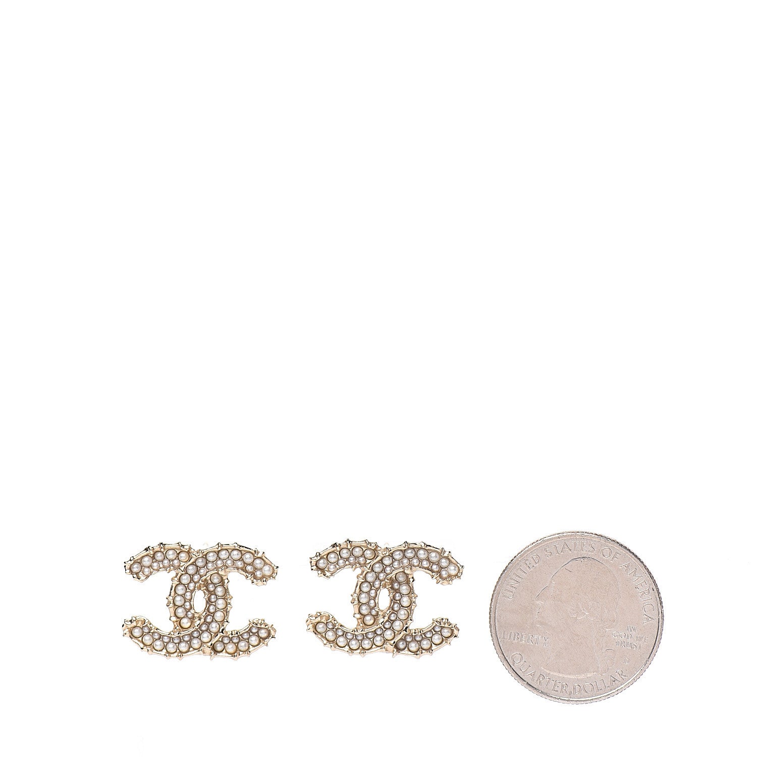 Chanel Pearl CC Camellia Express Stud Earrings Gold 2 of 5