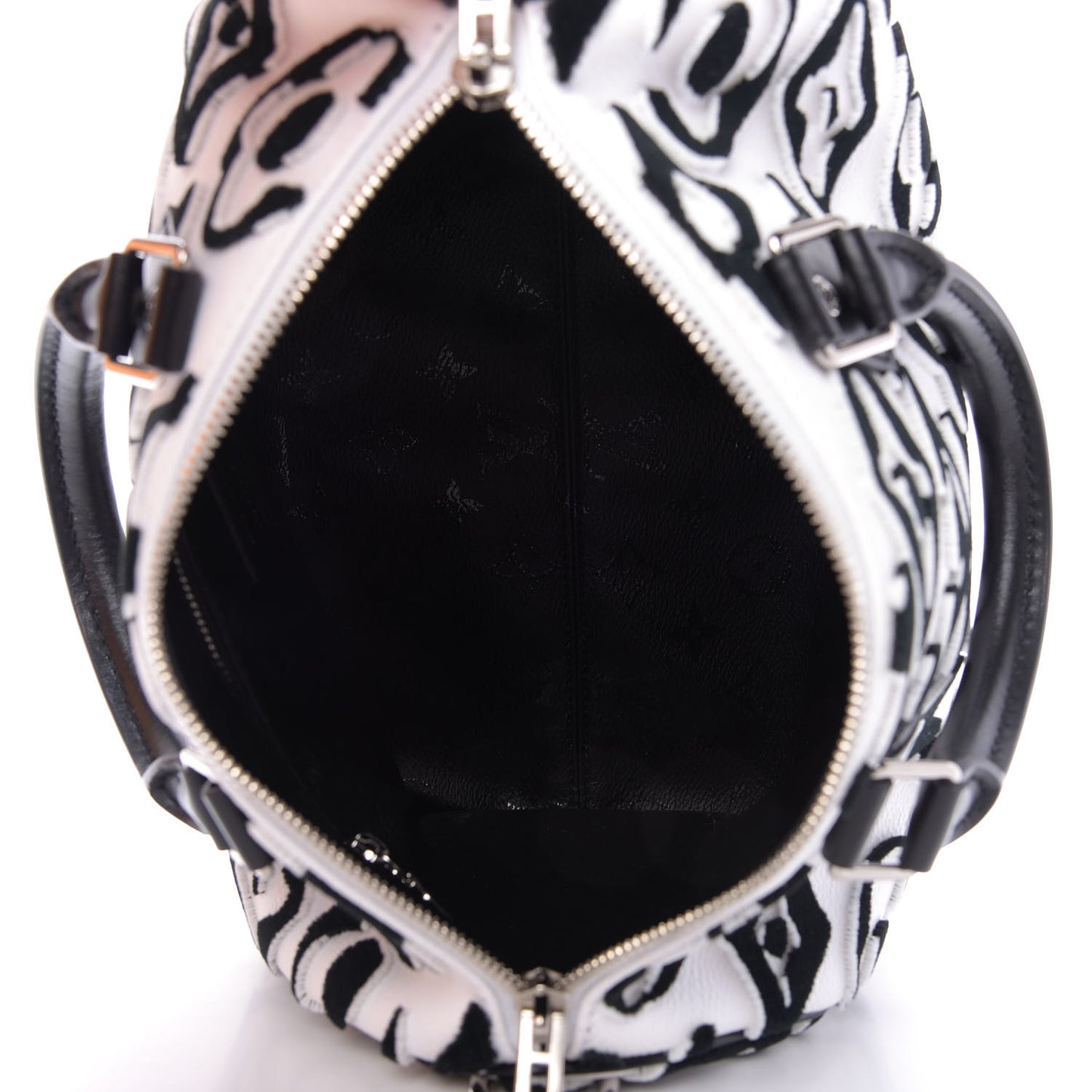 X UF Tufted Monogram Speedy Bandouliere 25 White Black