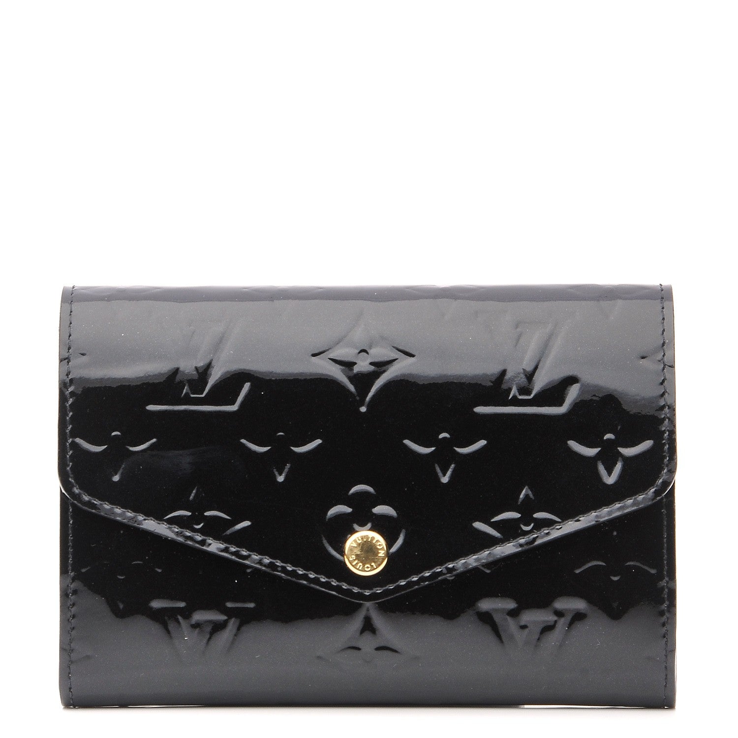 Louis Vuitton Vernis Sarah Compact Wallet Black Magnetique 1 of 8
