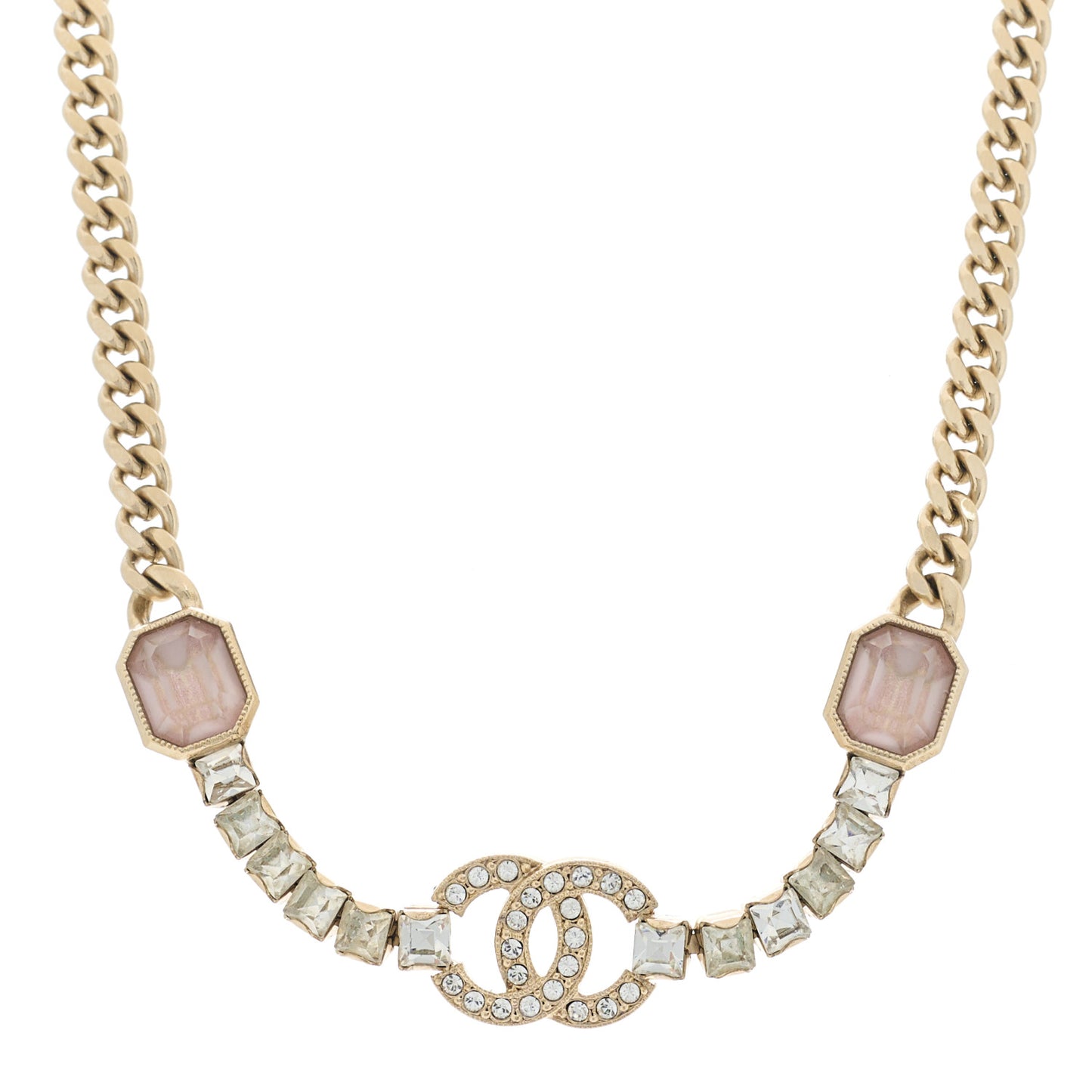 Crystal CC Choker Gold Pink