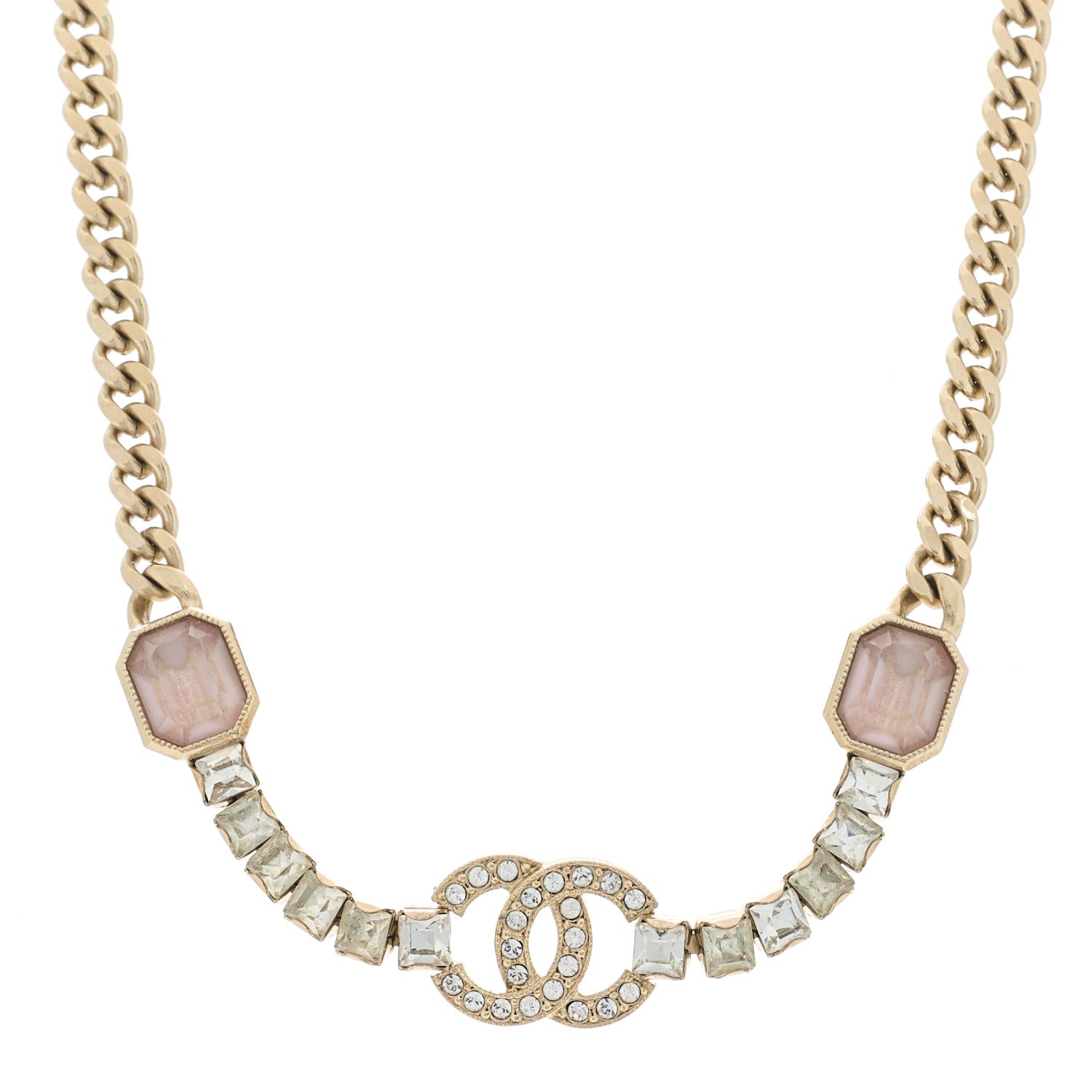 Chanel Crystal CC Choker Gold Pink 1 of 5