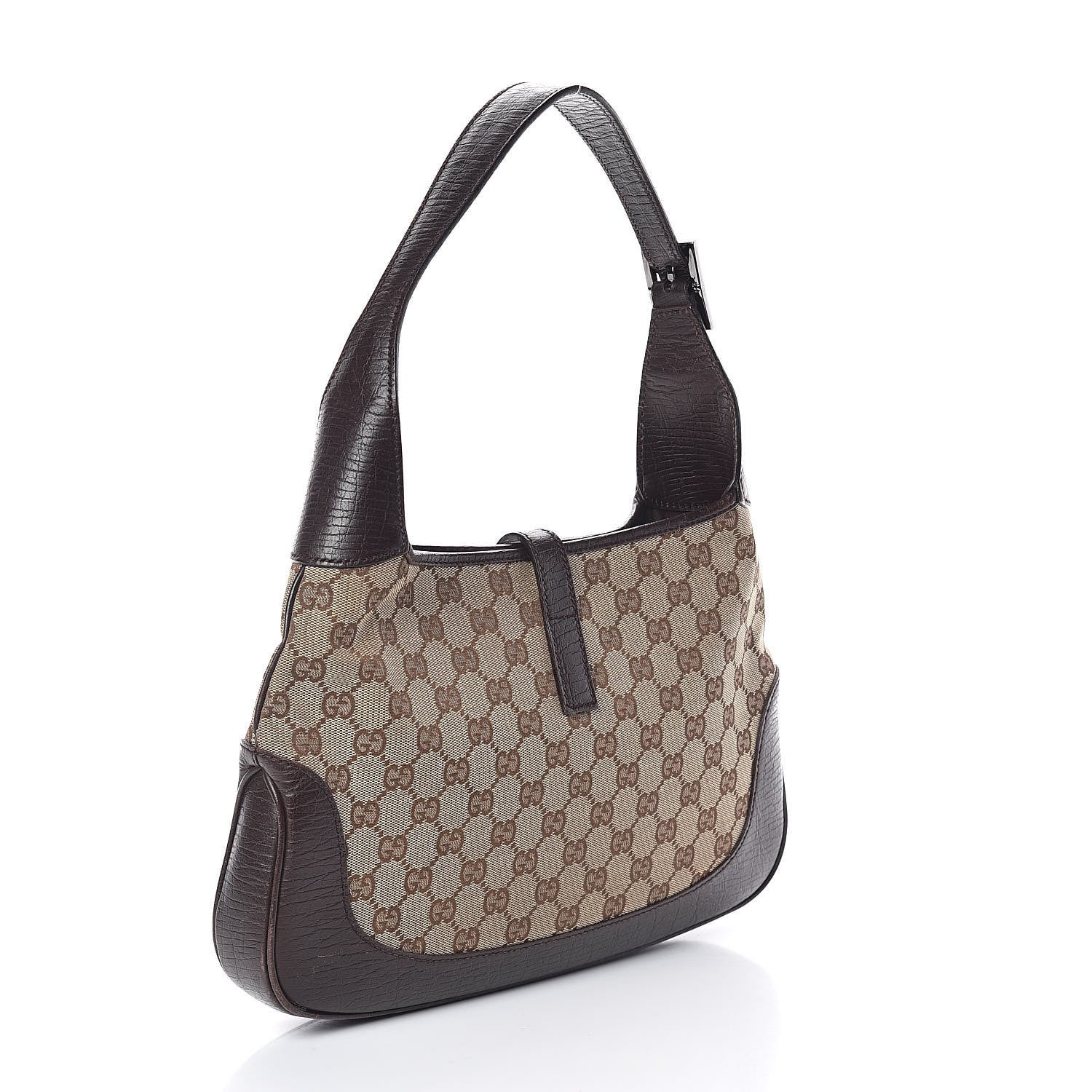 Gucci Monogram Web Jackie O Hobo Dark Brown 3 of 9
