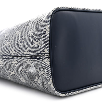 Louis Vuitton Monoglam Neverfull MM Blue 9 of 11
