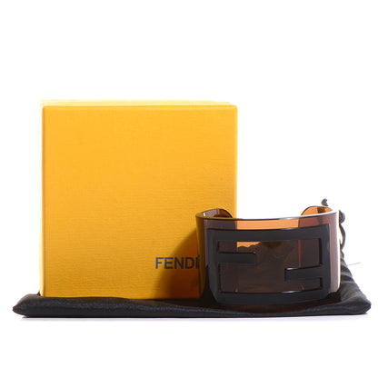 Fendi Resin FF Logo Cuff Bracelet Gold 5 of 5