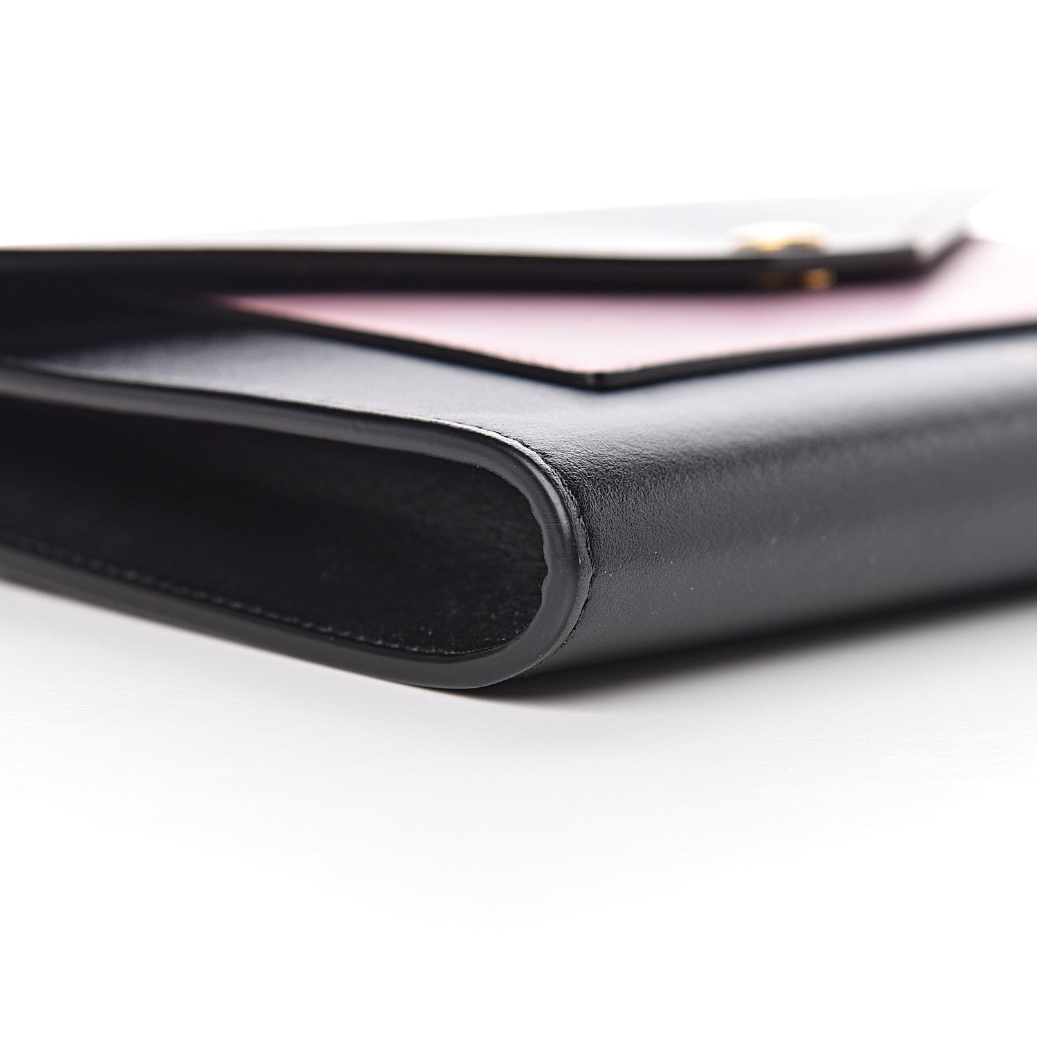 Celine Smooth Calfskin Clutch On A Chain Black Pink 5 of 12