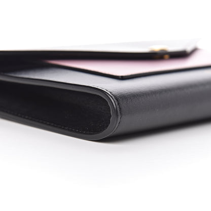 Celine Smooth Calfskin Clutch On A Chain Black Pink 5 of 12