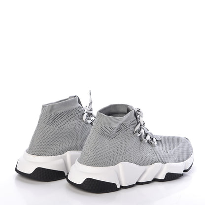 Balenciaga Knit Womens Speed Lace Up Sneakers 41 Gris 4 of 8