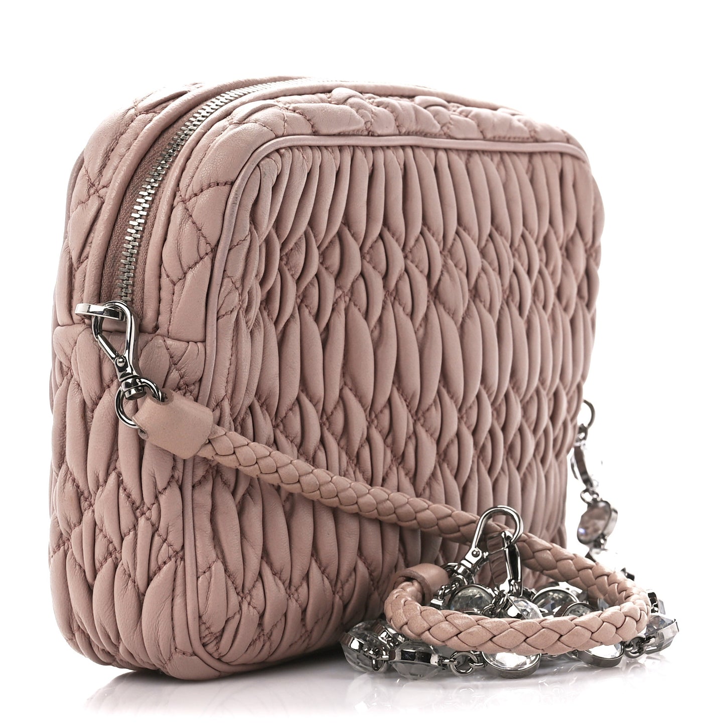 Nappa Matelasse Crystal Camera Bag Cammeo