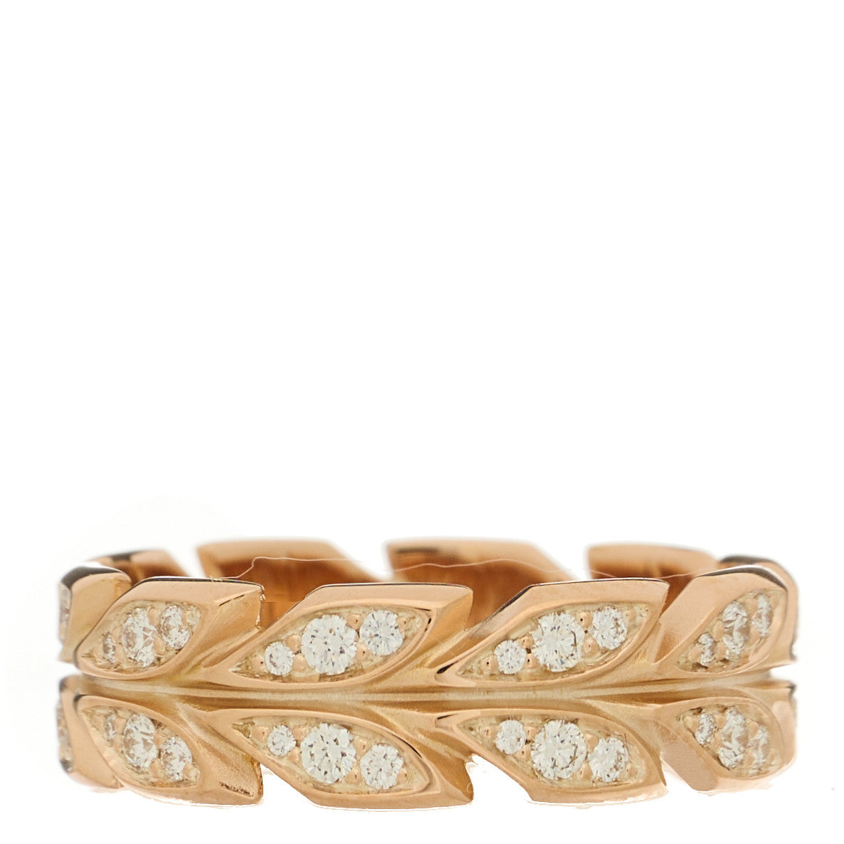 Tiffany 18K Rose Gold Diamond Victoria Vine Band Ring 53 6.5 3 of 5
