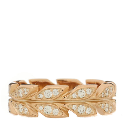 Tiffany 18K Rose Gold Diamond Victoria Vine Band Ring 53 6.5 3 of 5