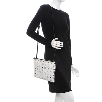 MCM Visetos Large Crossbody Black White 2 of 15