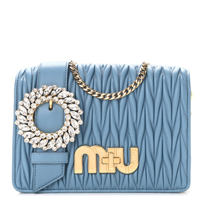 Miu Miu Matelasse Crystal Embellished Shoulder Bag Astrale 1 of 9
