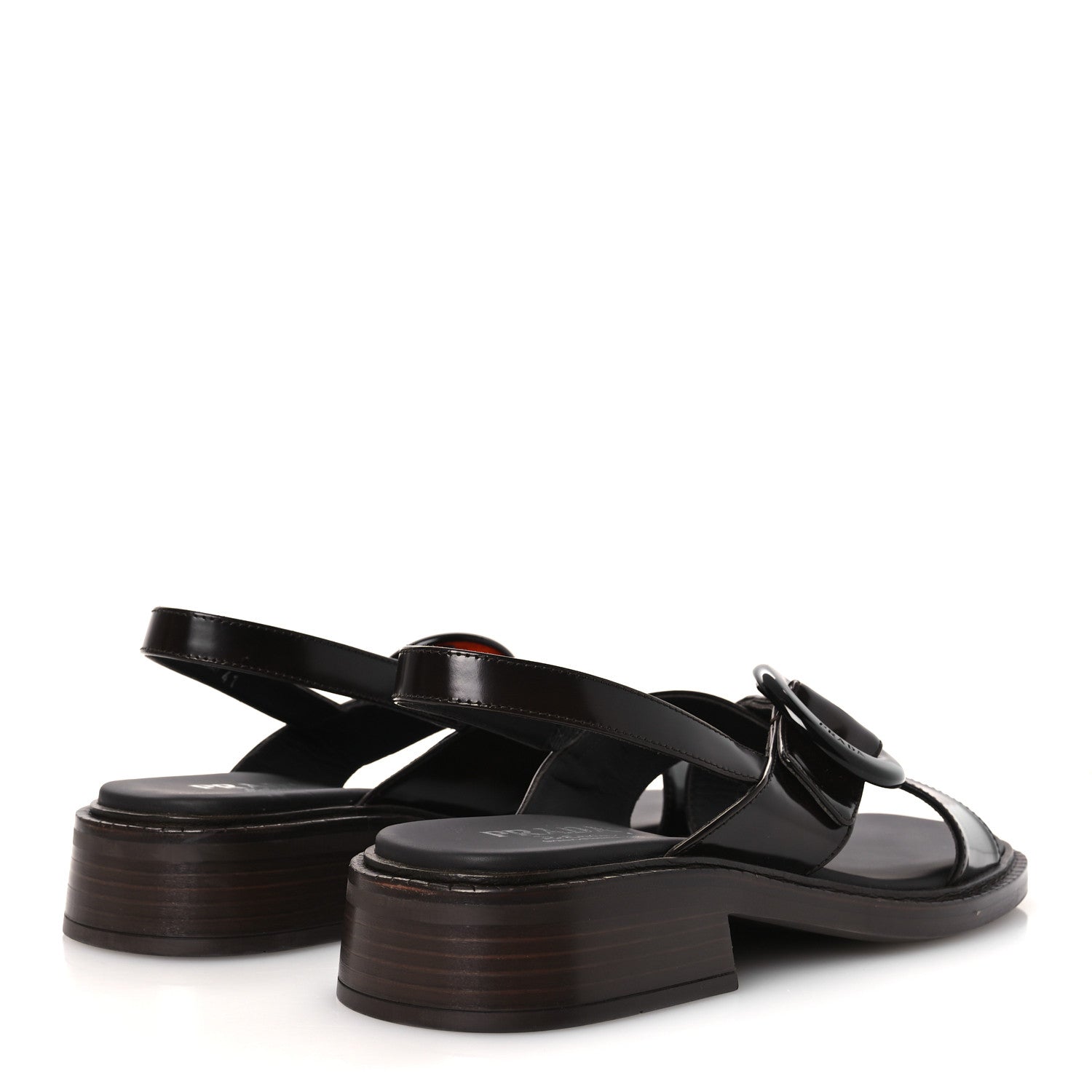 Prada Spazzolato Fume Re-Edition 1996 Buckle Sandals 41 Bruciato 5 of 11