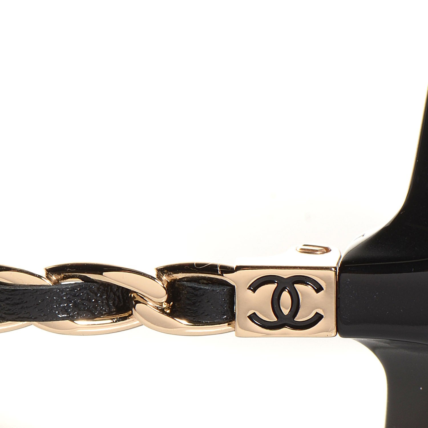 Chanel Acetate Lambskin Chain Square Sunglasses 5210-Q Black 4 of 7