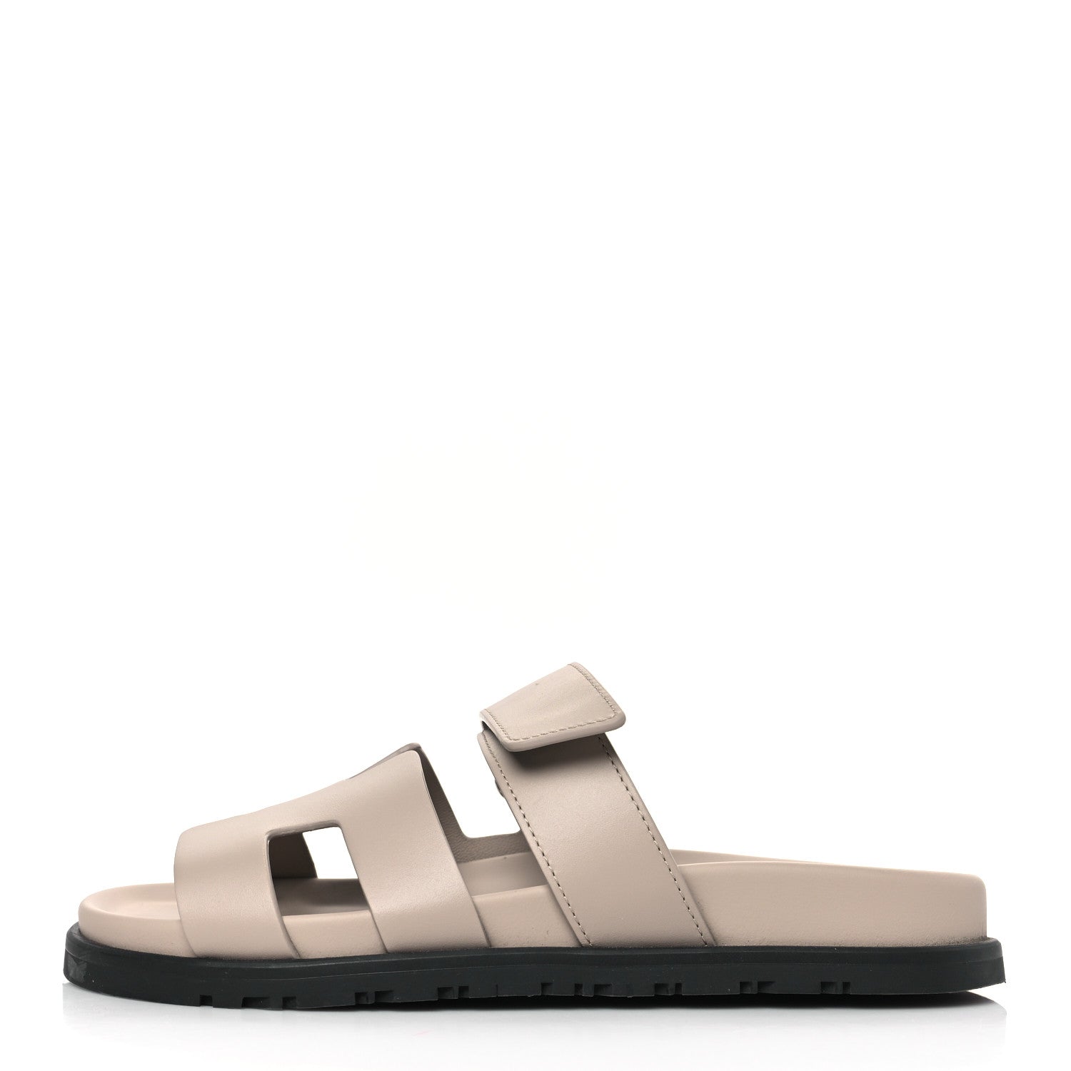 Hermes Calfskin Womens Chypre Sandals 37 Beige Mastic 1 of 9