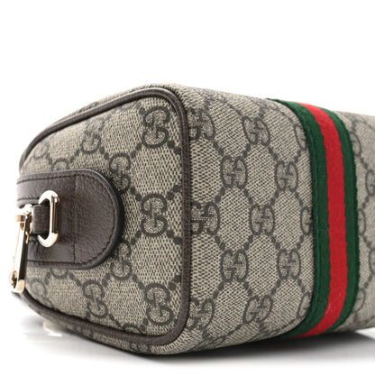Gucci GG Supreme Monogram Web Mini Ophidia Boston Bag Beige Dark Brown Beige Dark Brown 8 of 10