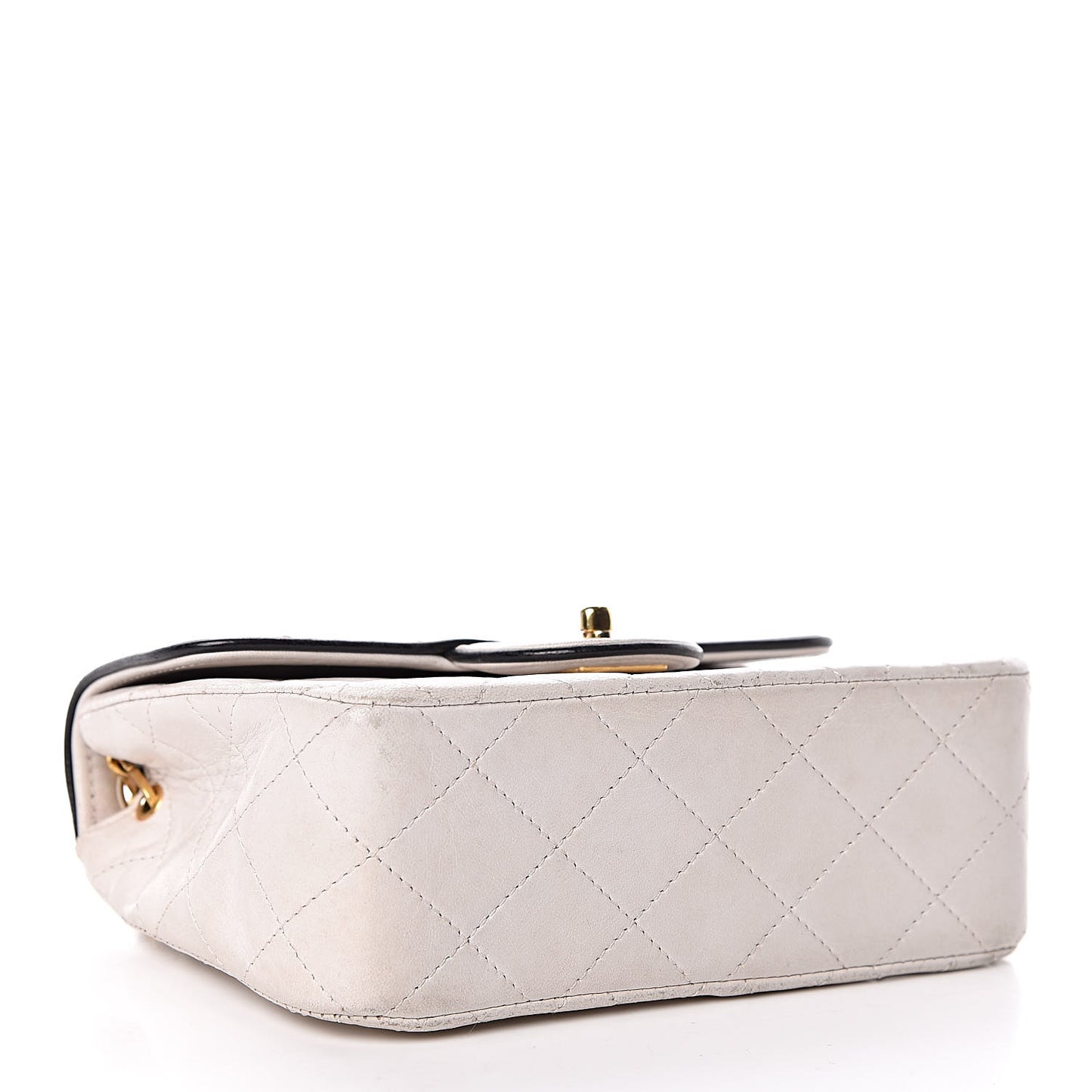 Lambskin Quilted Mini Square Flap White