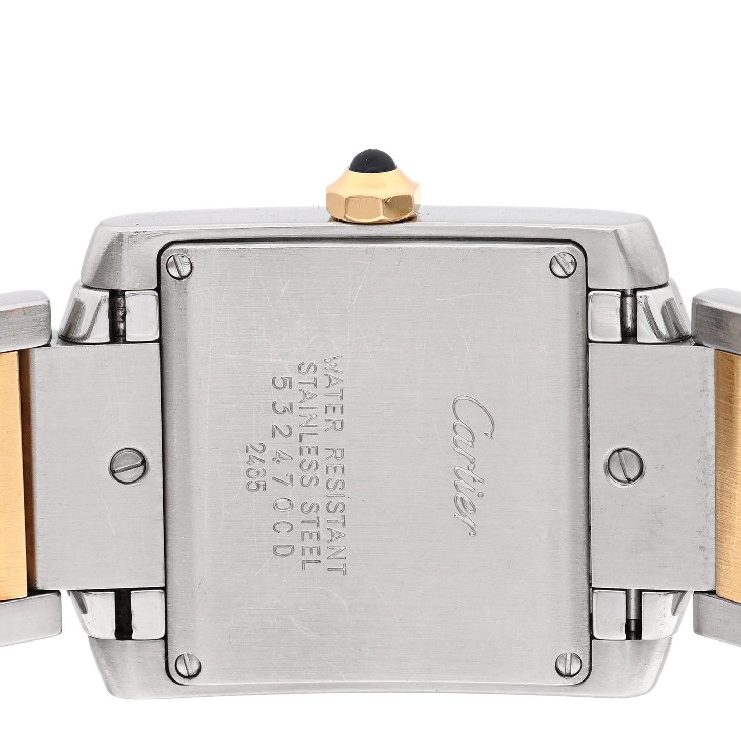 Stainless Steel 18K Yellow Gold 25mm Tank Francaise Quartz Watch