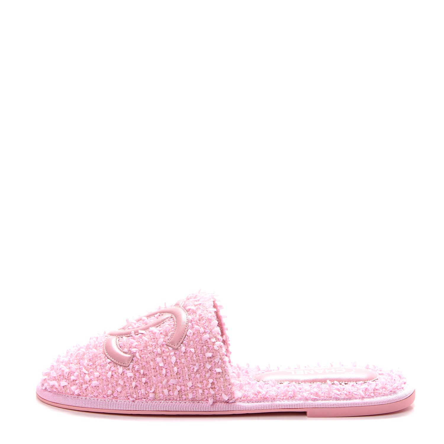 Chanel Tweed CC Flat Mules S Pink 1 of 8