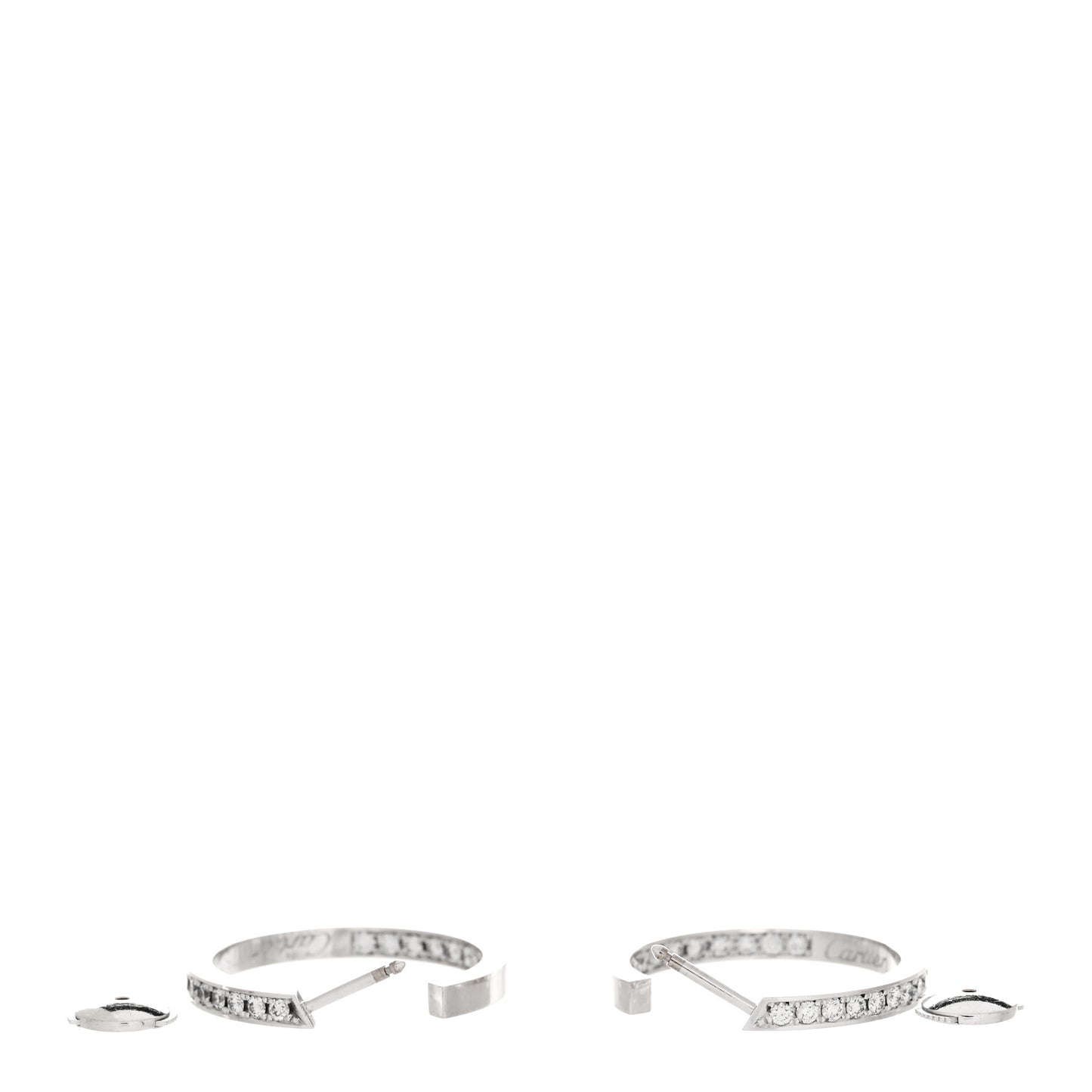 18K White Gold Diamond MM Inside Out Hoop Earrings