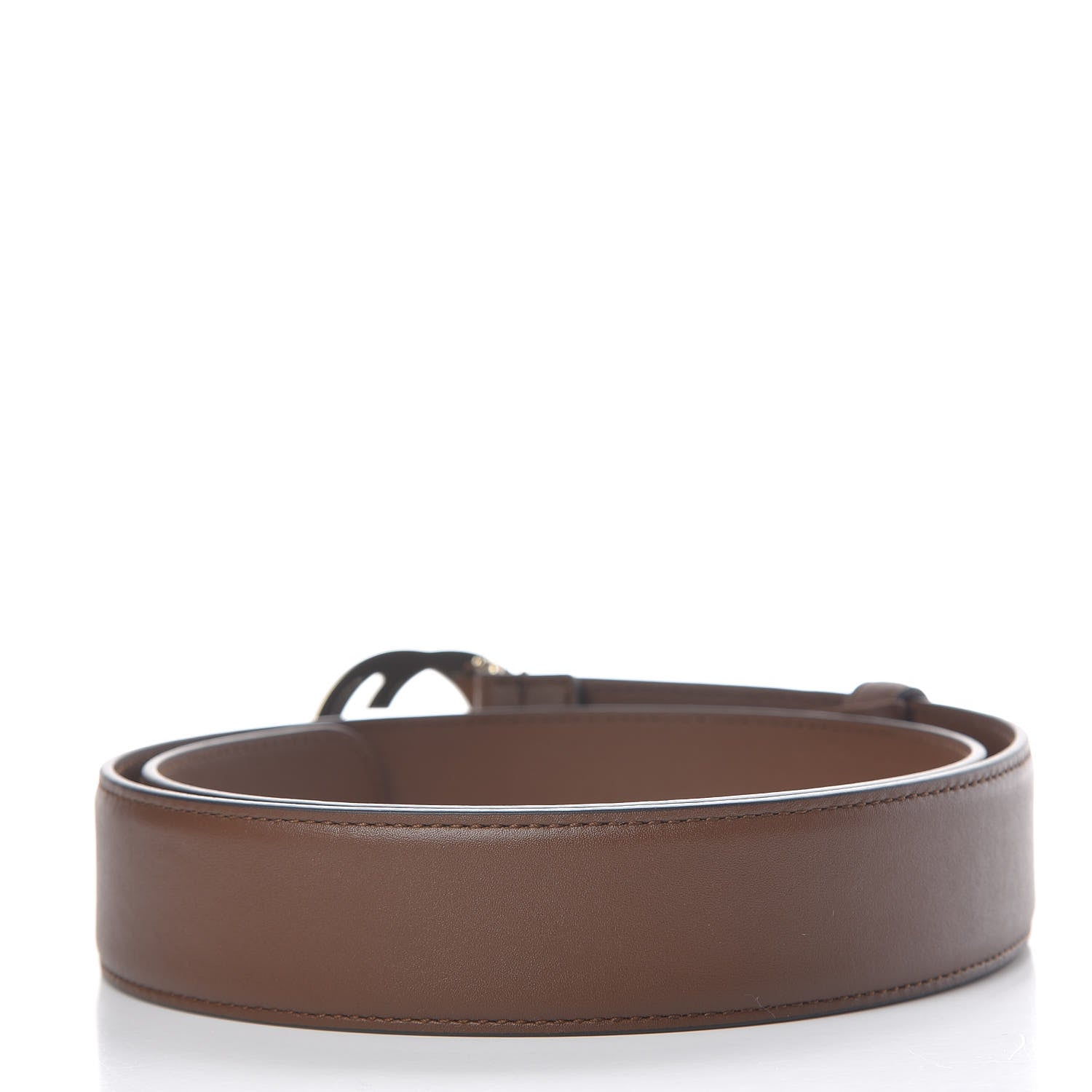 Gucci Calfskin Interlocking G 37mm Belt 85 34 Nut Brown 3 of 7