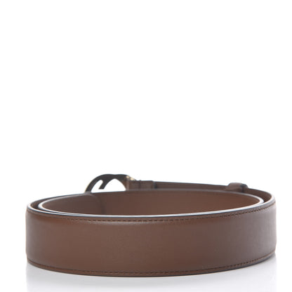 Gucci Calfskin Interlocking G 37mm Belt 85 34 Nut Brown 3 of 7