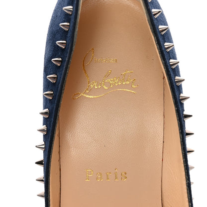 Christian Louboutin Veau Velours Studded Anjalina 85 Pumps 36 Marine 8 of 10