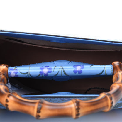 Gucci Calfskin Bamboo Web New Flora Small Nymphaea Top Handle Bag Azure 3 of 3