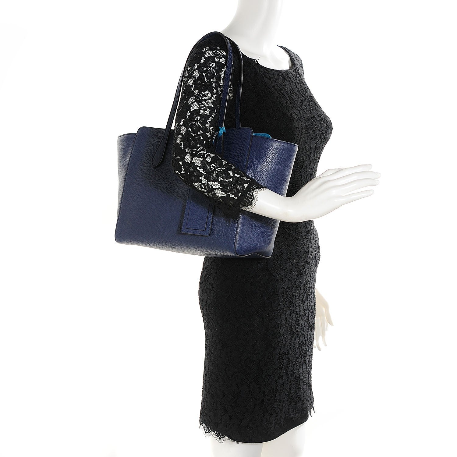 Gucci Dollar Calfskin Small Swing Tote Classic Marine Deep Cobalt 2 of 8