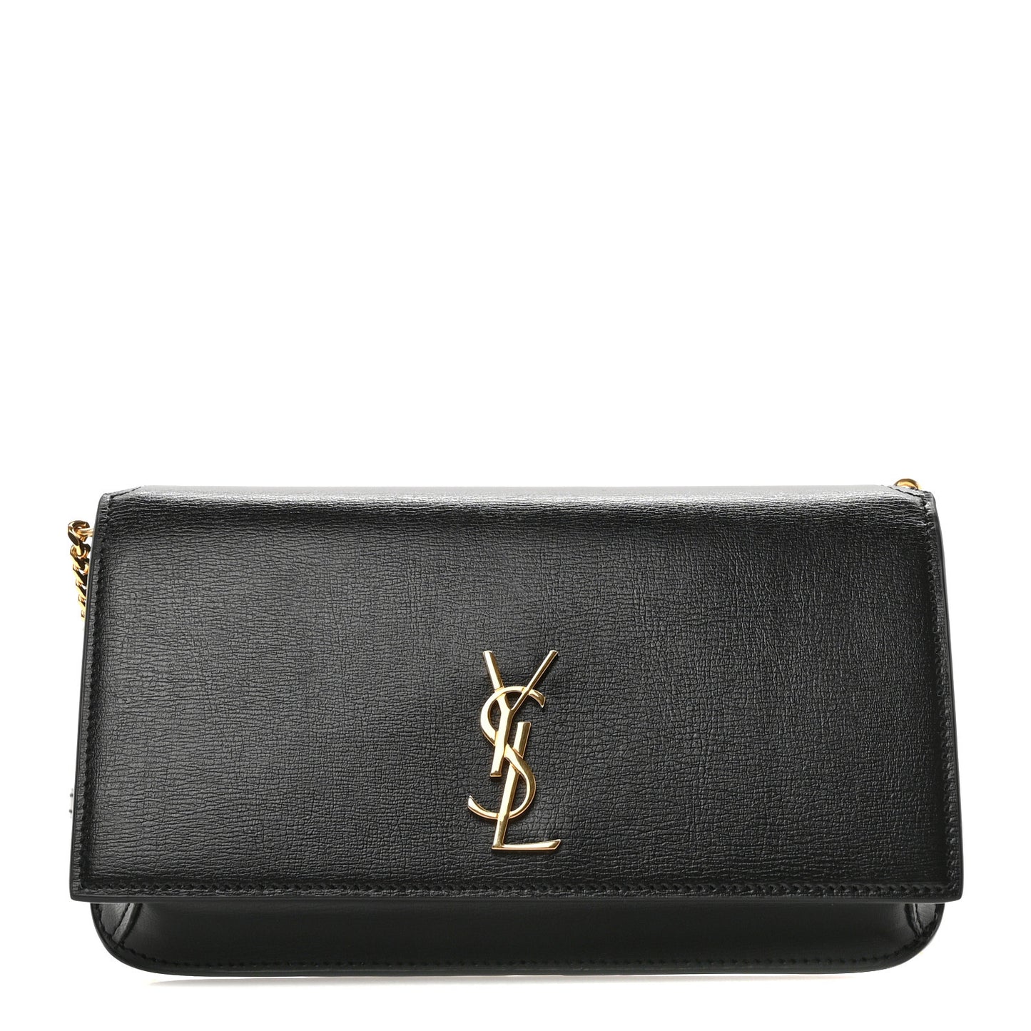 Smooth Calfskin Monogram Phone Holder Crossbody Black
