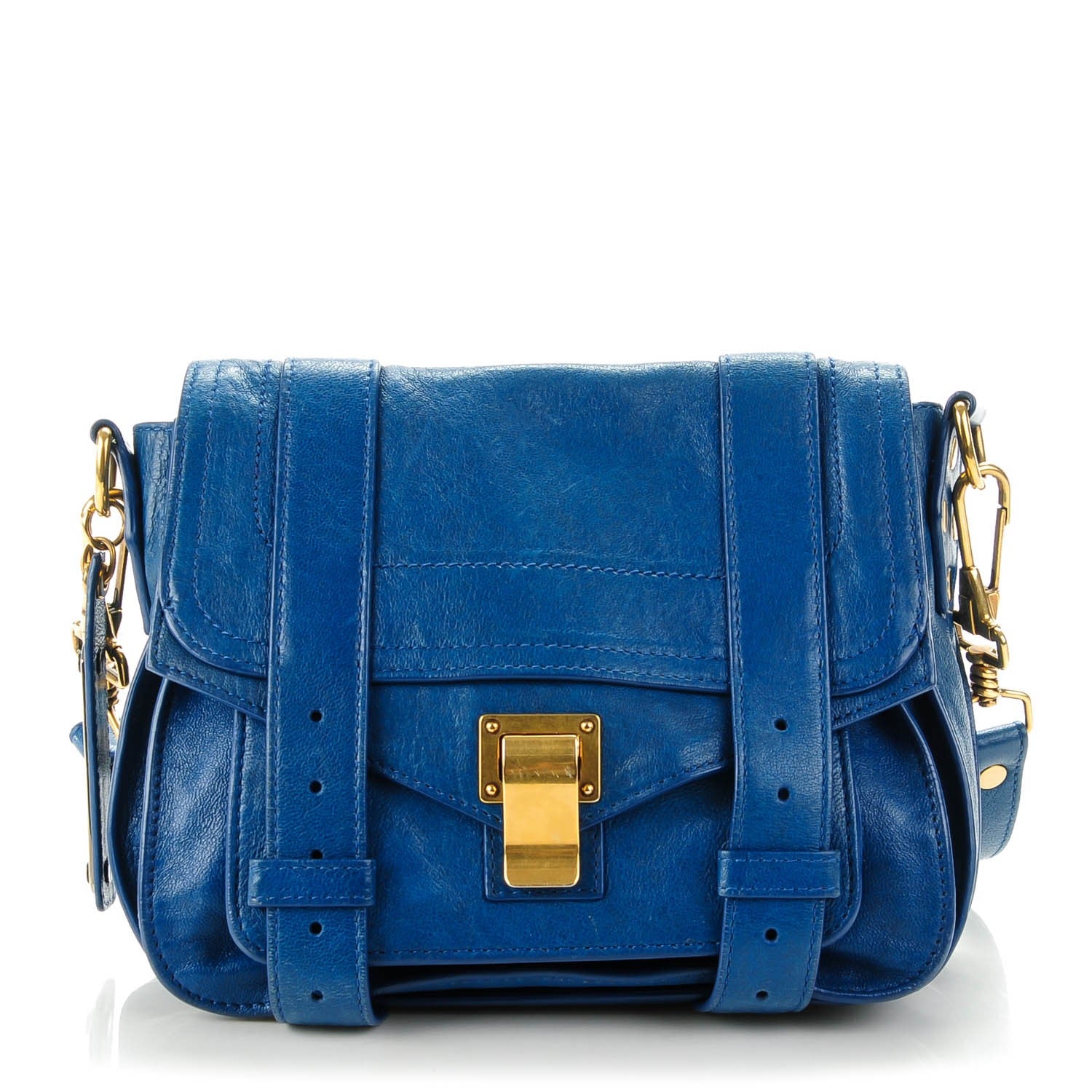 Proenza Schouler Lambskin PS1 Pouch Messenger Bag Peacock Blue 1 of 8
