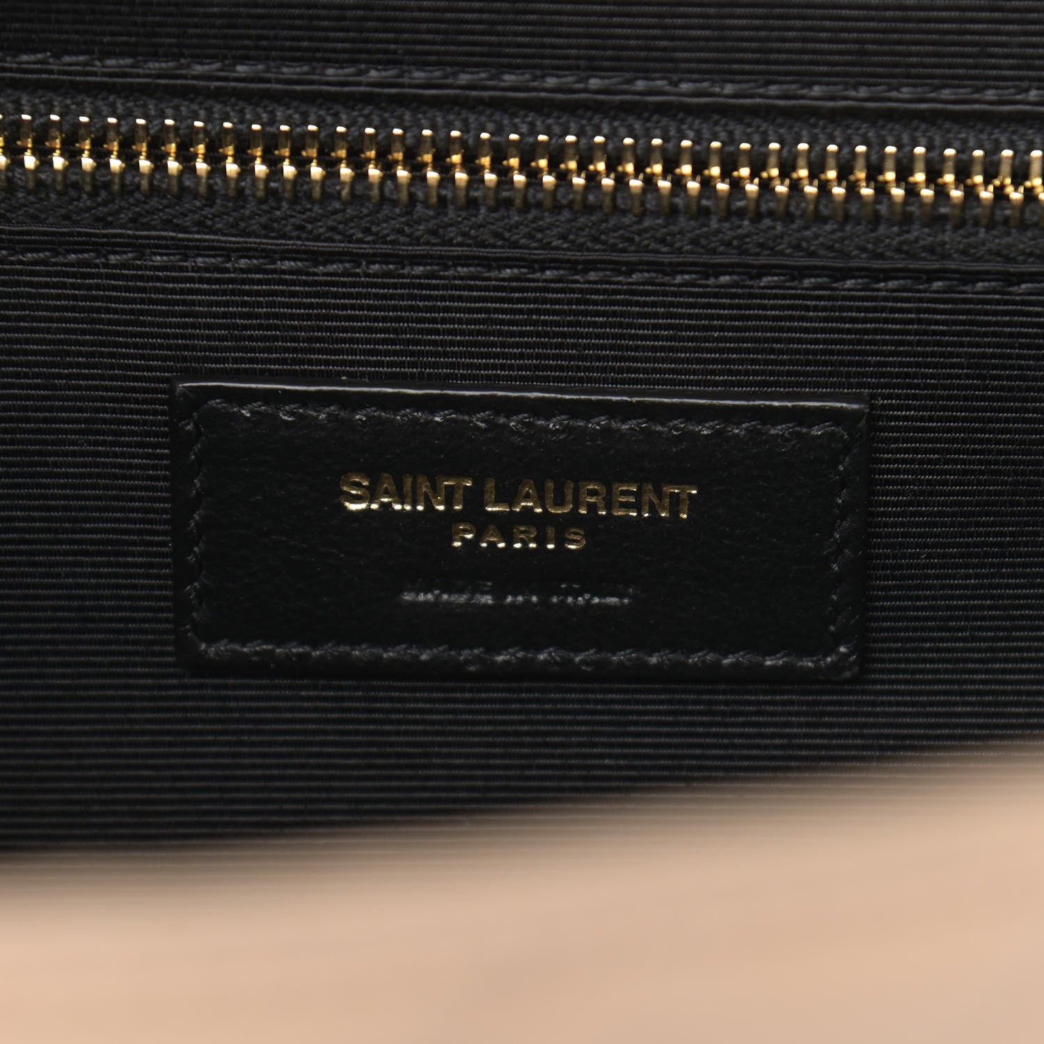 Saint Laurent Grain De Poudre Mixed Matelasse Large Triquilt Monogram Satchel Dark Beige 5 of 10