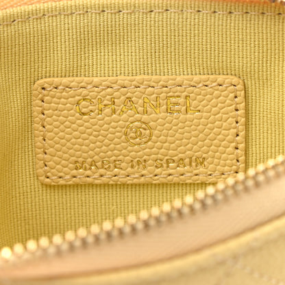 Chanel Caviar Quilted Small Cosmetic Case Yellow 6 of 8