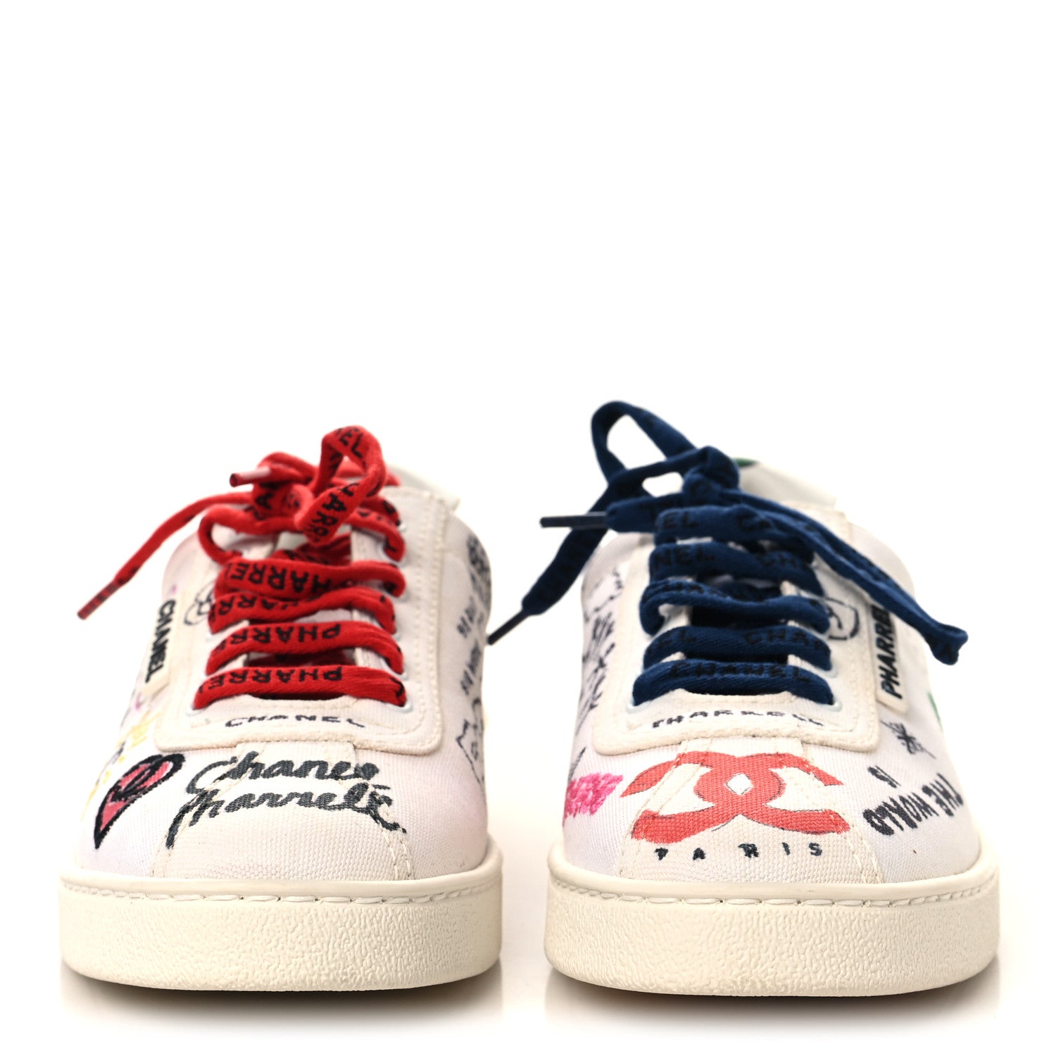Chanel x Pharrell Williams Canvas Womens Sneakers 38 White Multicolor 3 of 8
