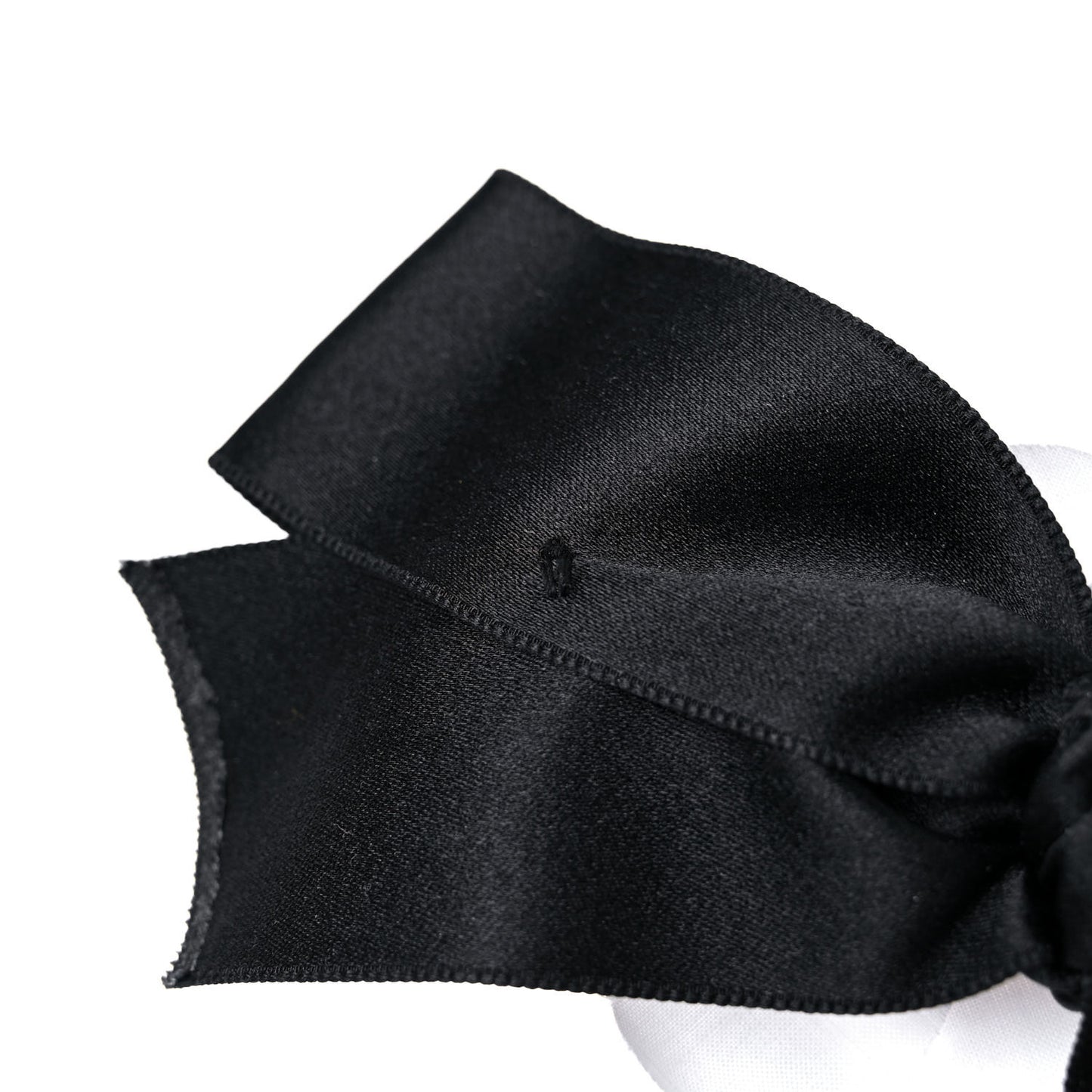 Silk Satin Camellia Bow Brooch Black White
