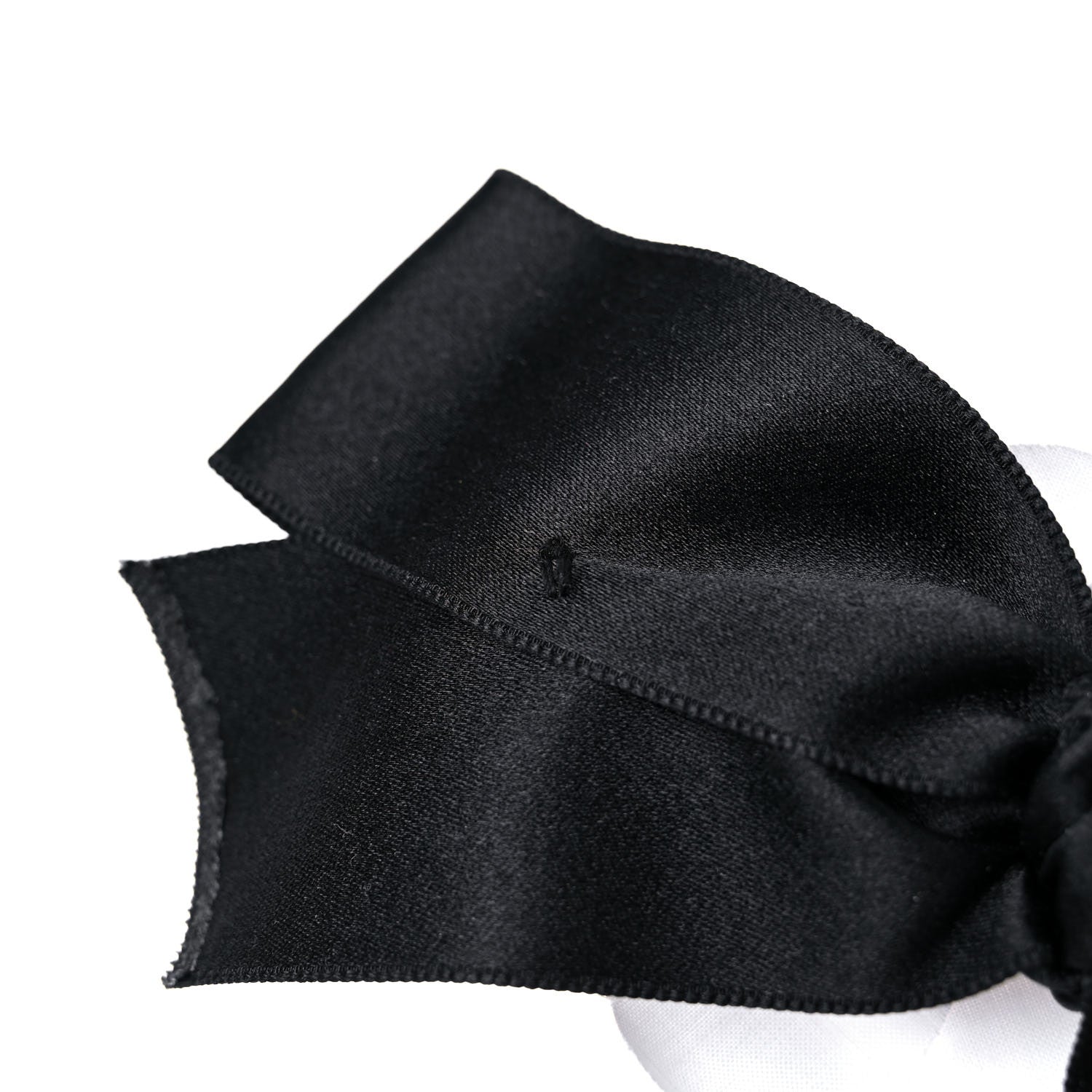 Chanel Silk Satin Camellia Bow Brooch Black White 4 of 6