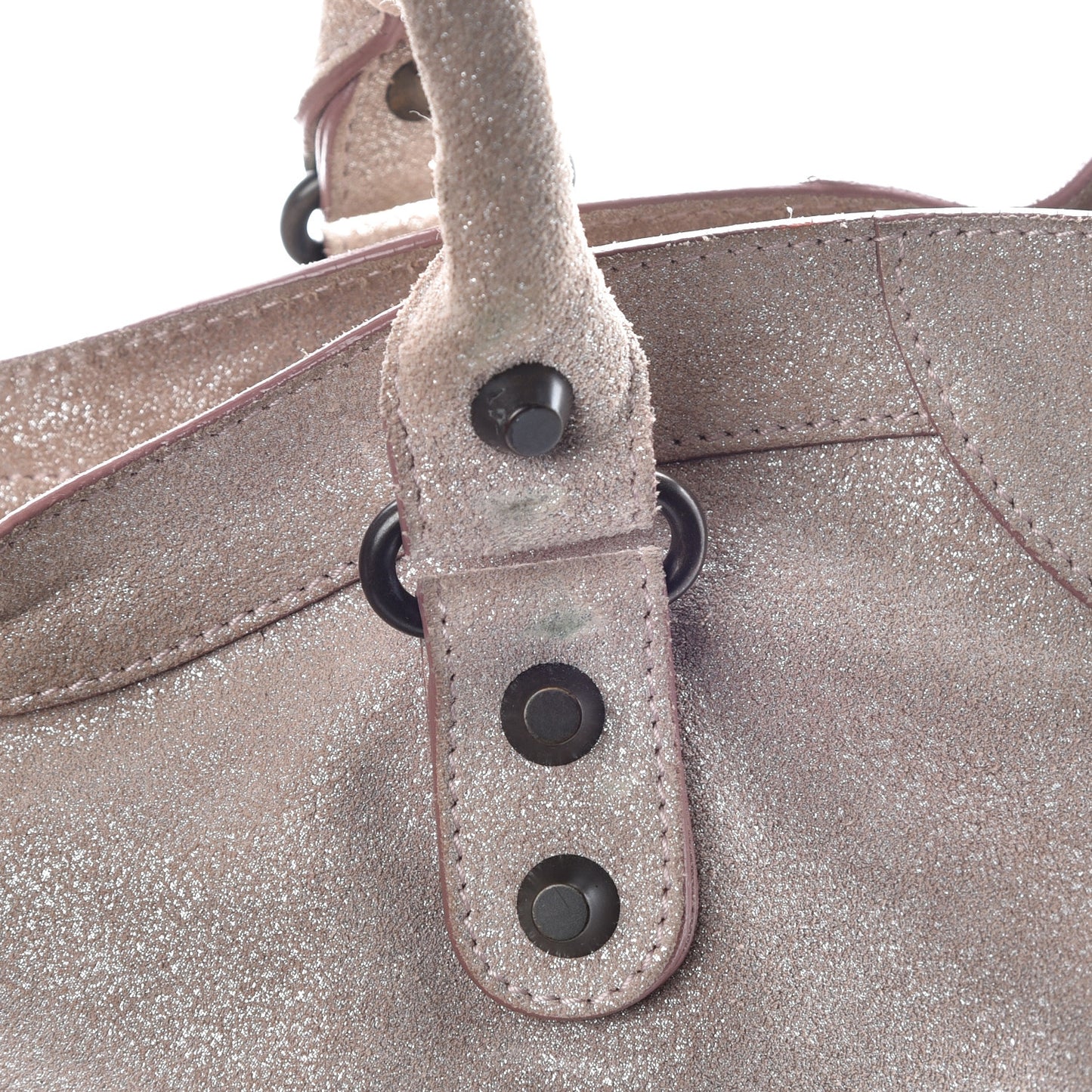 Metallic Craquele Calfskin Classic Hardware City Bois de Rose
