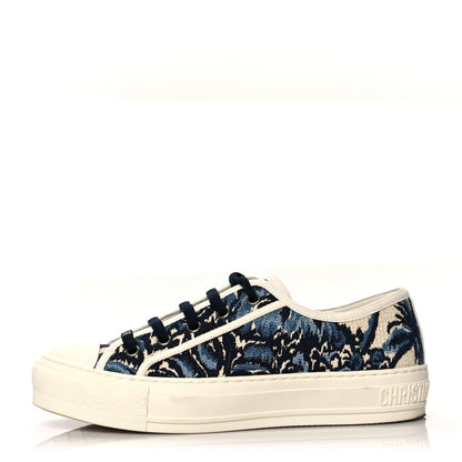 Christian Dior Canvas Palms Embroidered Womens Walk'N'Dior Low Top Sneakers 36 Indigo Blue 1 of 8