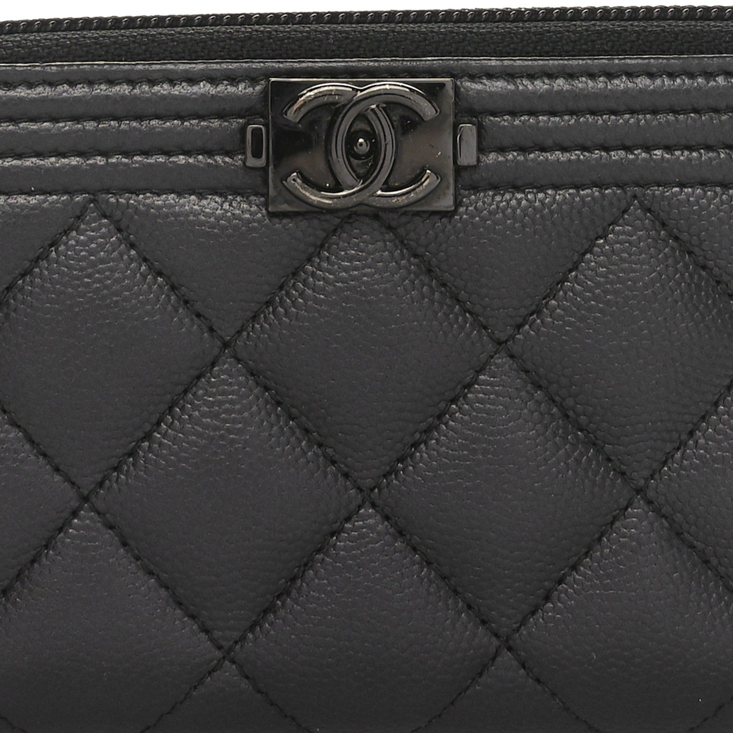 Chanel Caviar Quilted Small Boy Zip Around Wallet So Black 9 of 11