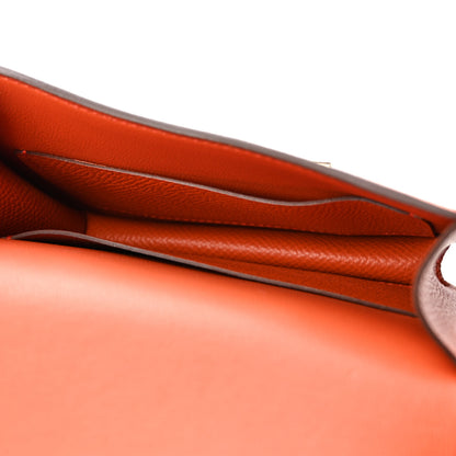 Hermes Epsom Constance Slim Wallet Orange 6 of 8