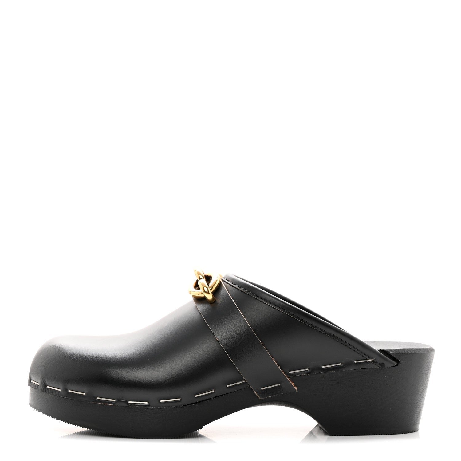Saint Laurent Smooth Calfskin Le Maillon Clogs 37 Black 1 of 10
