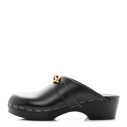 Saint Laurent Smooth Calfskin Le Maillon Clogs 37 Black 1 of 10
