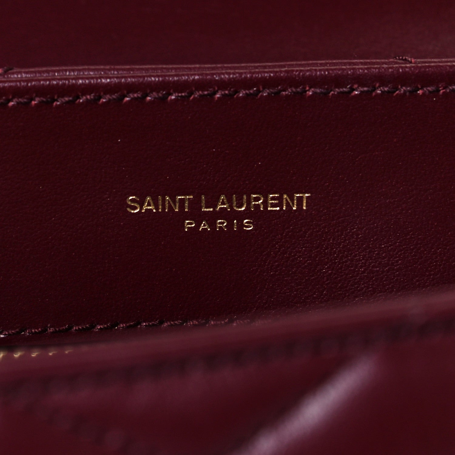 Saint Laurent Calfskin Y Quilted Monogram Small Loulou Chain Satchel Dark Legion Red 6 of 13