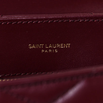 Saint Laurent Calfskin Y Quilted Monogram Small Loulou Chain Satchel Dark Legion Red 6 of 13