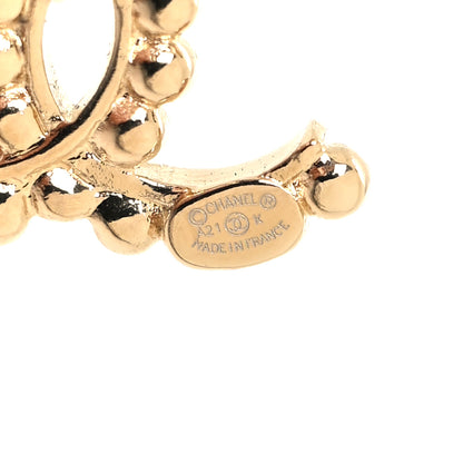 Chanel Crystal CC Earrings Gold 4 of 5